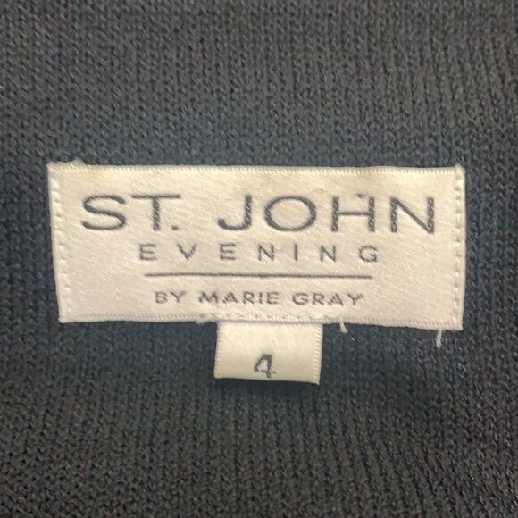 St. John VTG black with rhinestone closure knit jacket - Picture 8 of 10